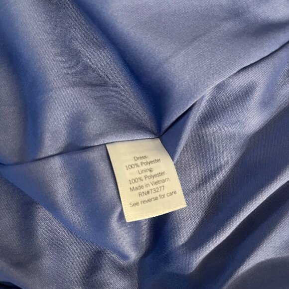 Nine West Abstract Pleated Blue Dress XL NWOT - Picture 6 of 7